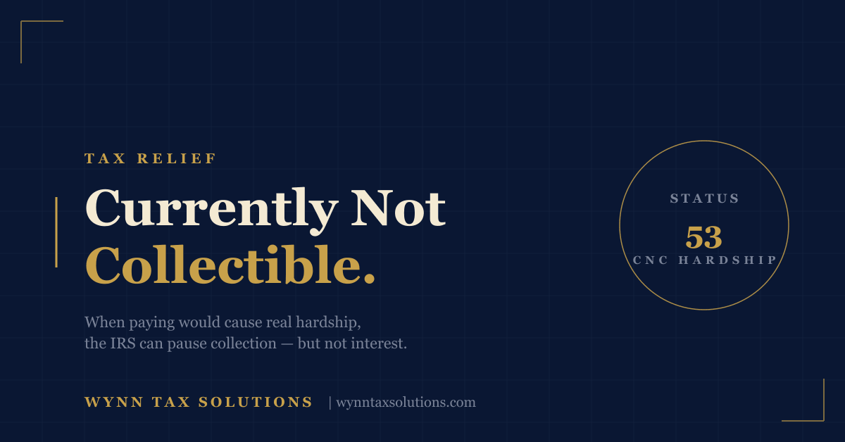 Currently Not Collectible: How the IRS's 'We'll Wait' Status Actually Works