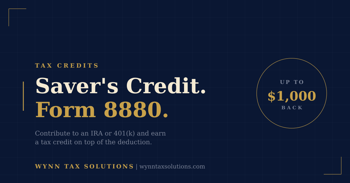 The Saver's Credit (Form 8880): A Tax Credit Most Eligible Filers Miss