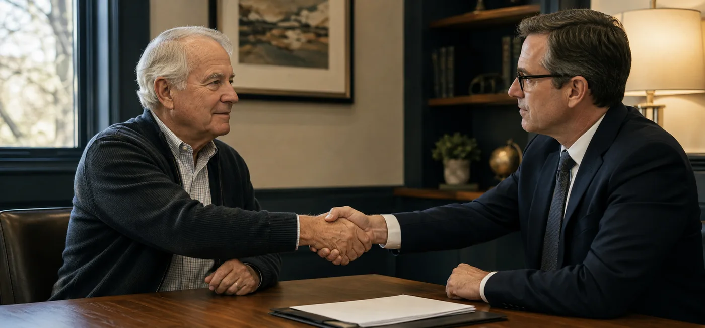 An older client meeting with a professional tax representative
